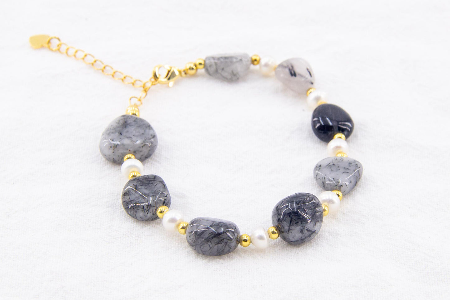 Gray Rutilated Quartz Bracelet
