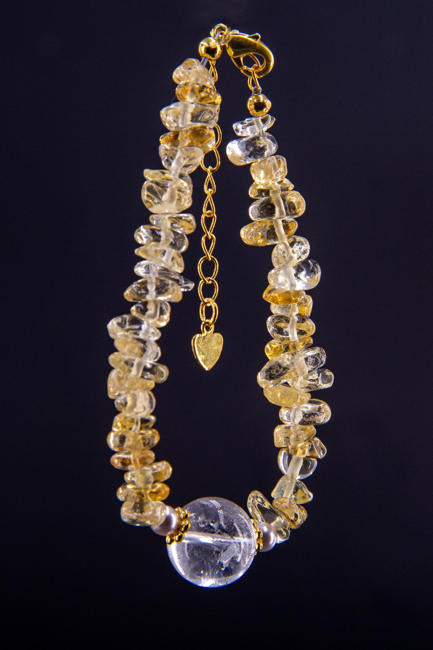 Citrine and Quartz Crystal Bracelet