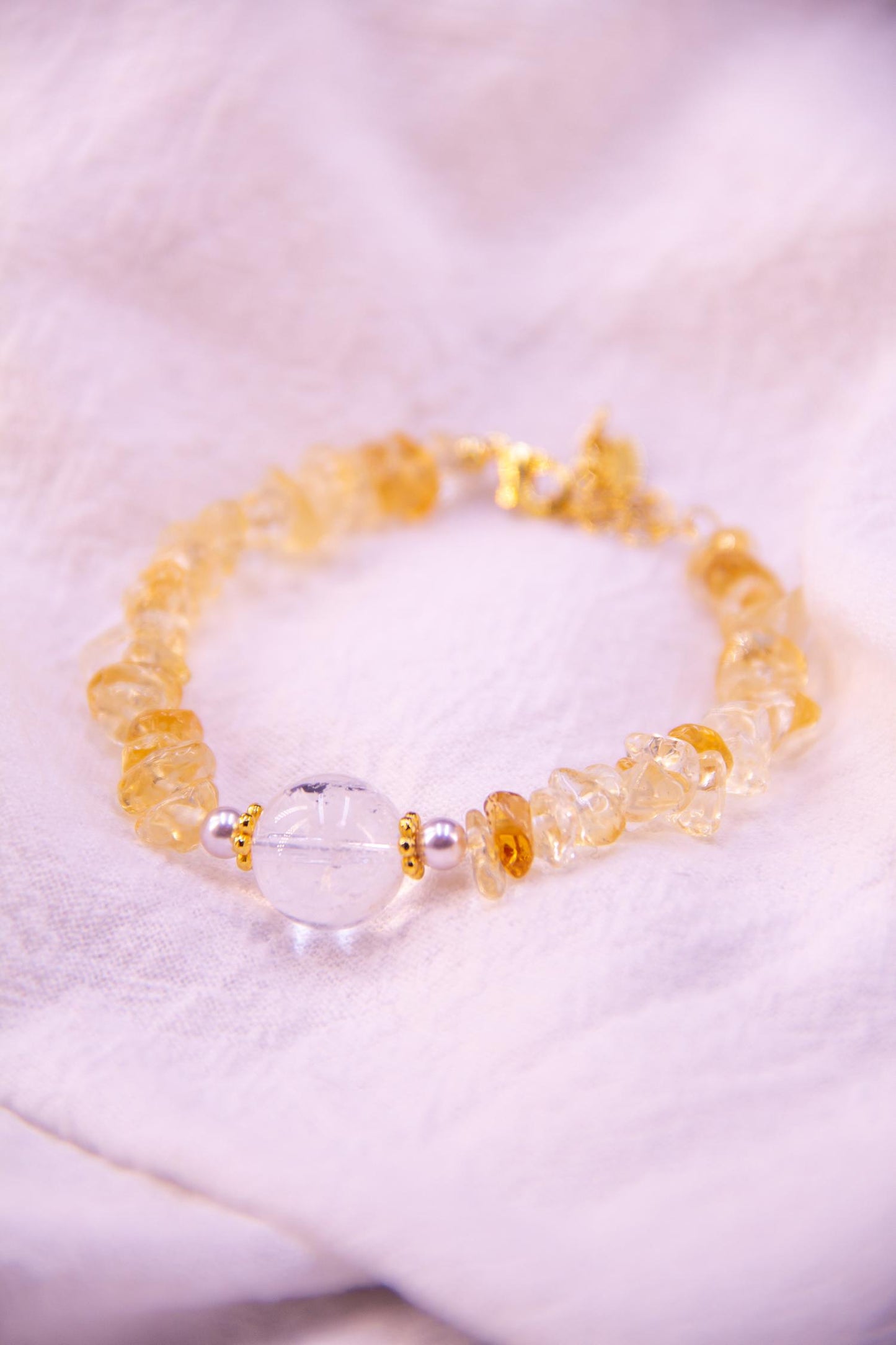 Citrine and Quartz Crystal Bracelet