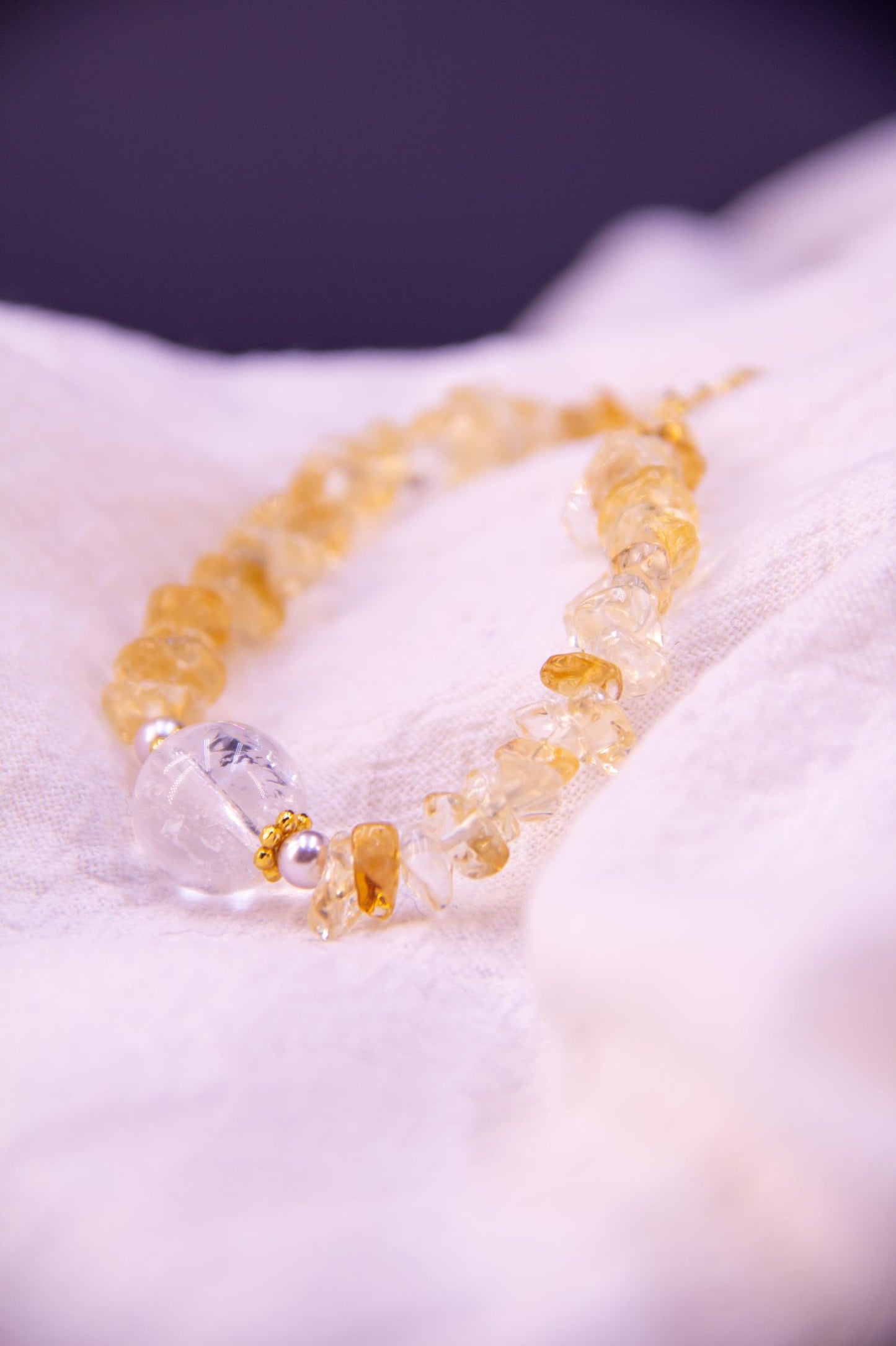 Citrine and Quartz Crystal Bracelet