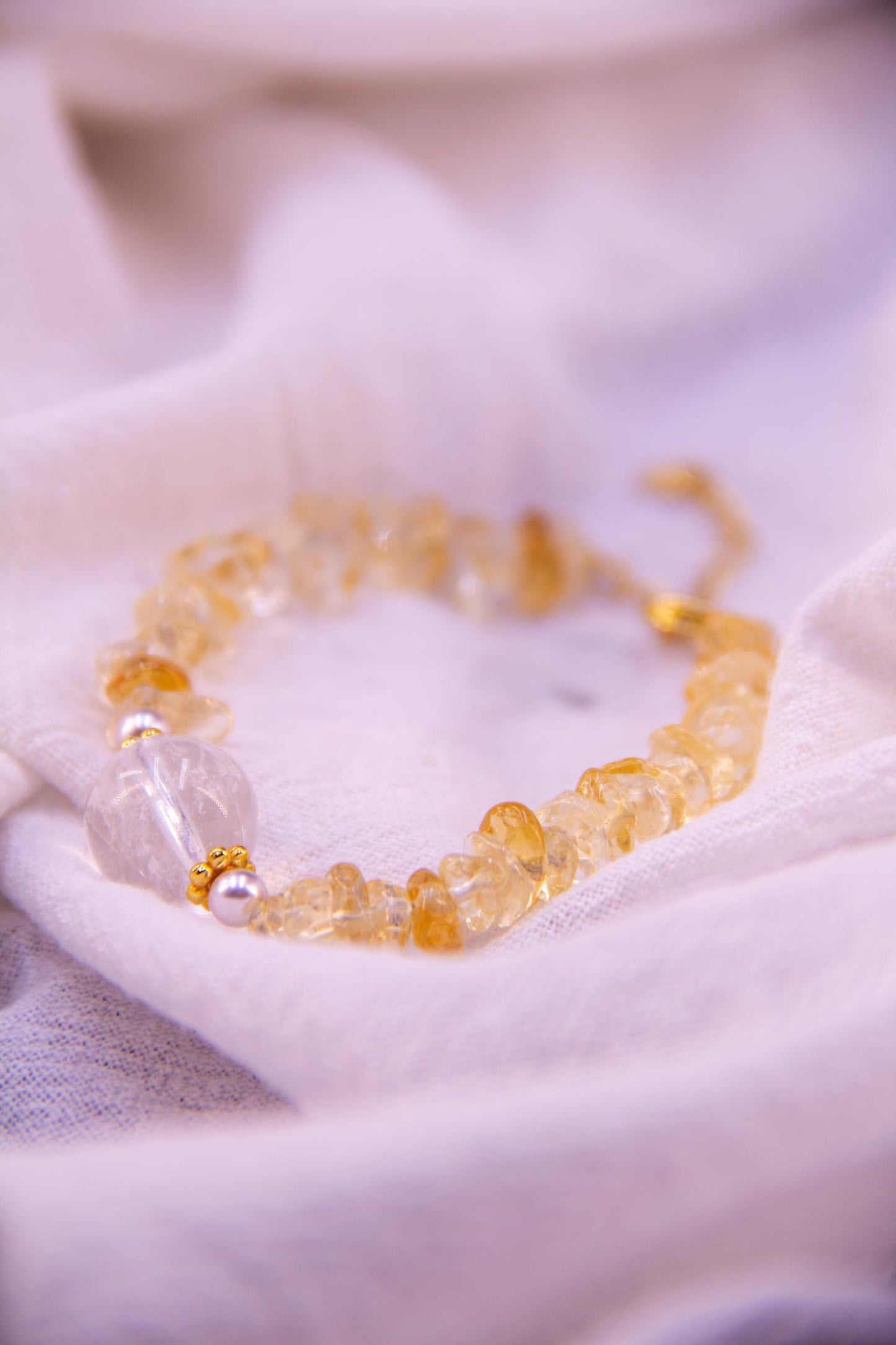 Citrine and Quartz Crystal Bracelet