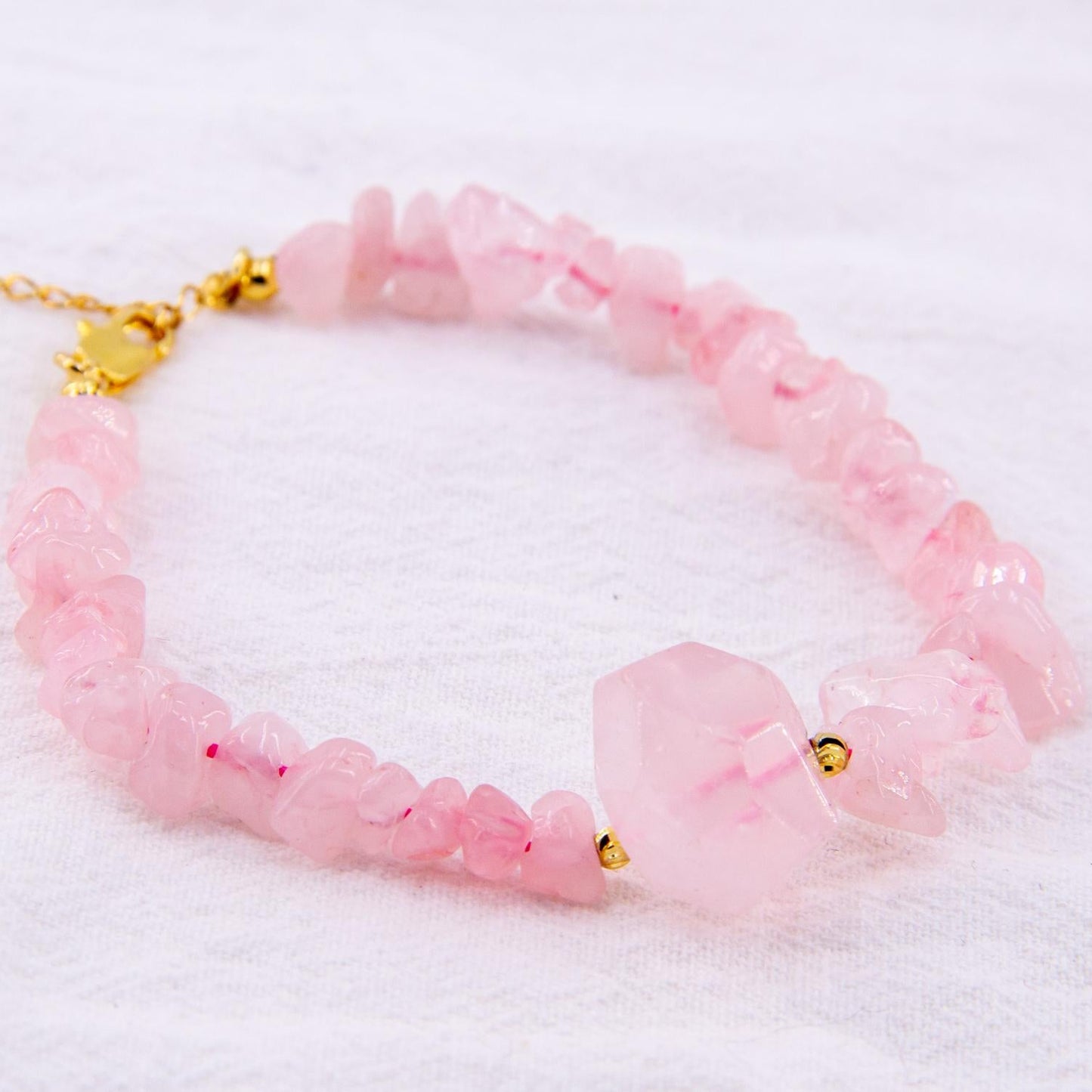 Bohemian Raw Rose Quartz & Amethyst Crystal Necklace