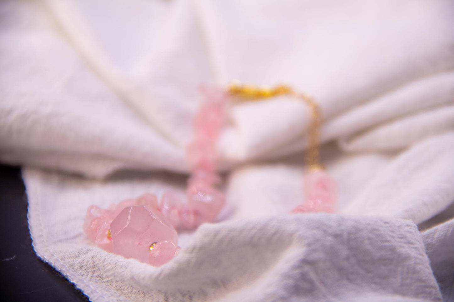 Bohemian Raw Rose Quartz & Amethyst Crystal Necklace