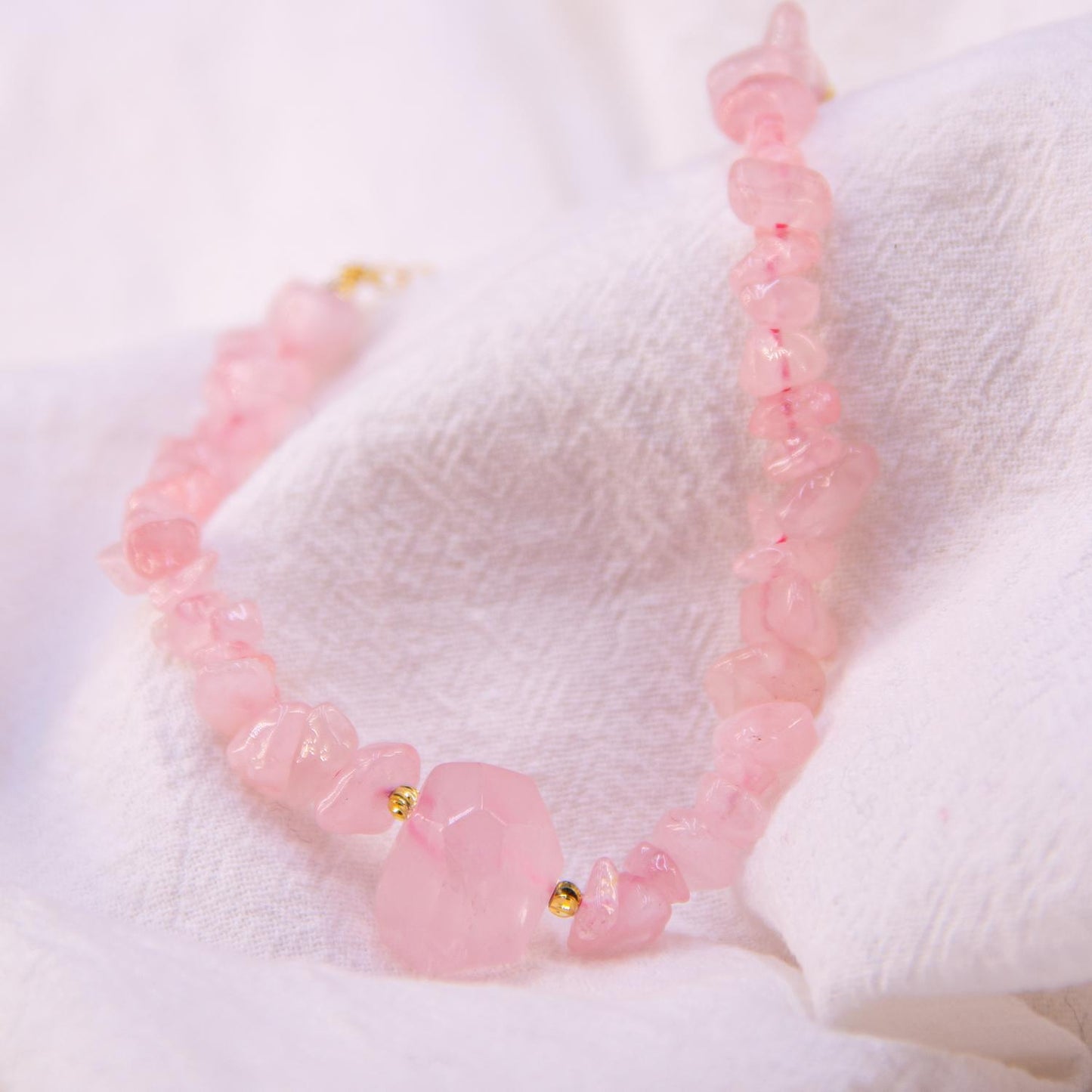 Bohemian Raw Rose Quartz & Amethyst Crystal Necklace