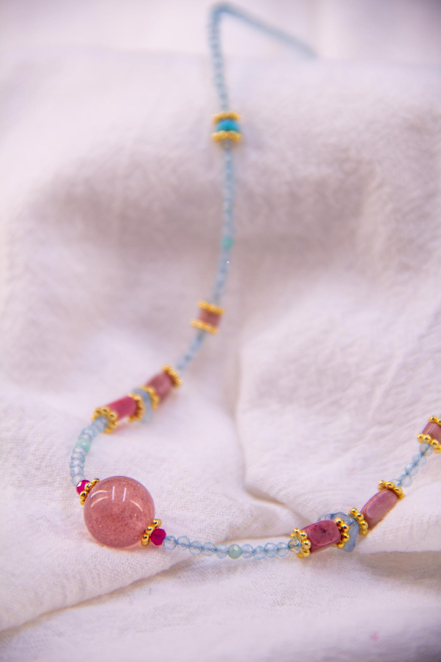 Aqua & Pink Gemstone Delight Necklace