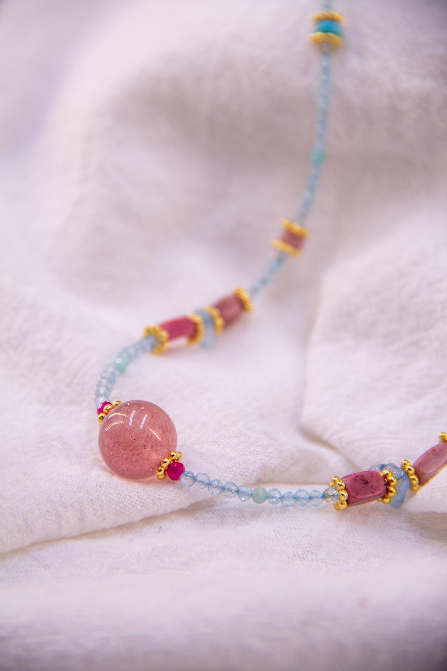 Aqua & Pink Gemstone Delight Necklace
