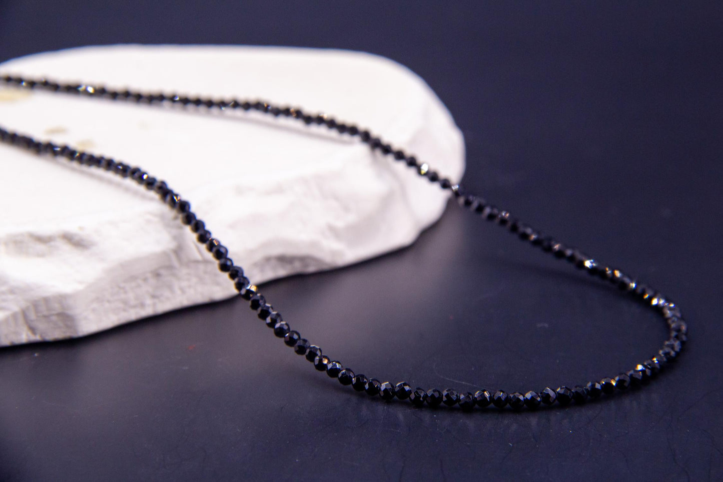 Black Agate Bead Necklace