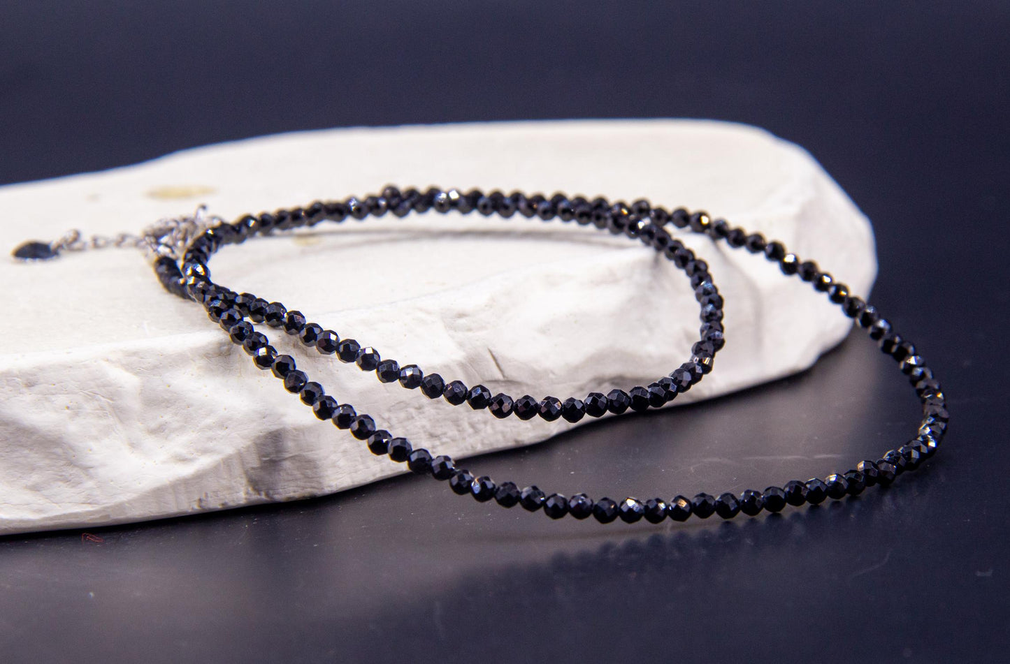 Black Agate Bead Necklace