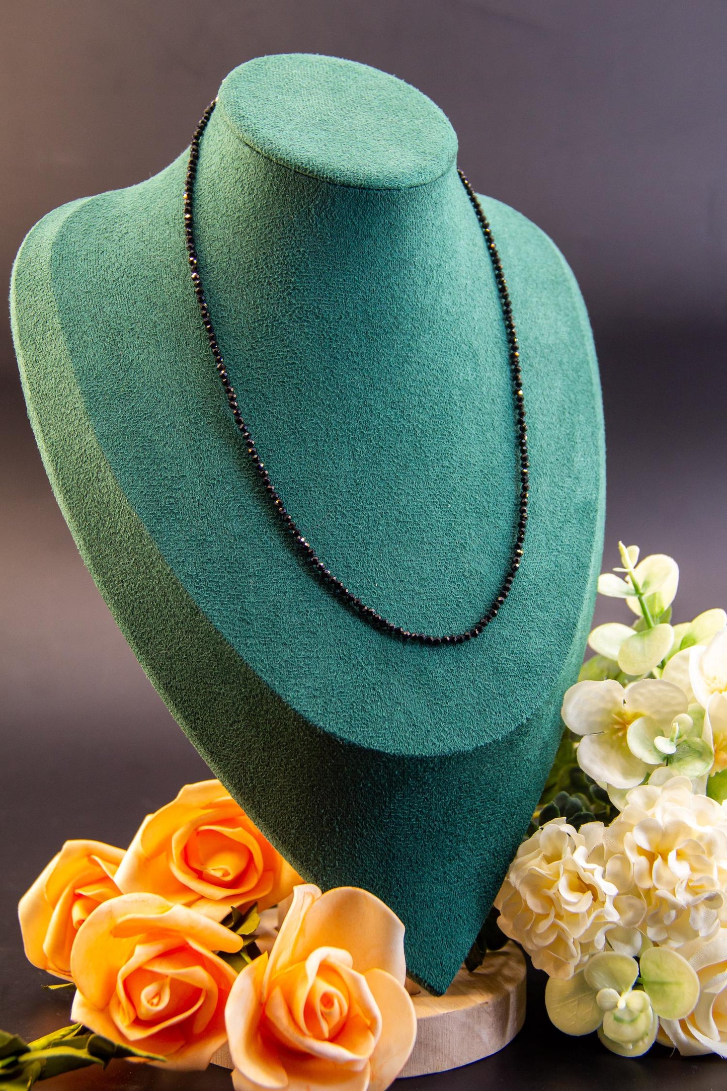 Black Agate Bead Necklace
