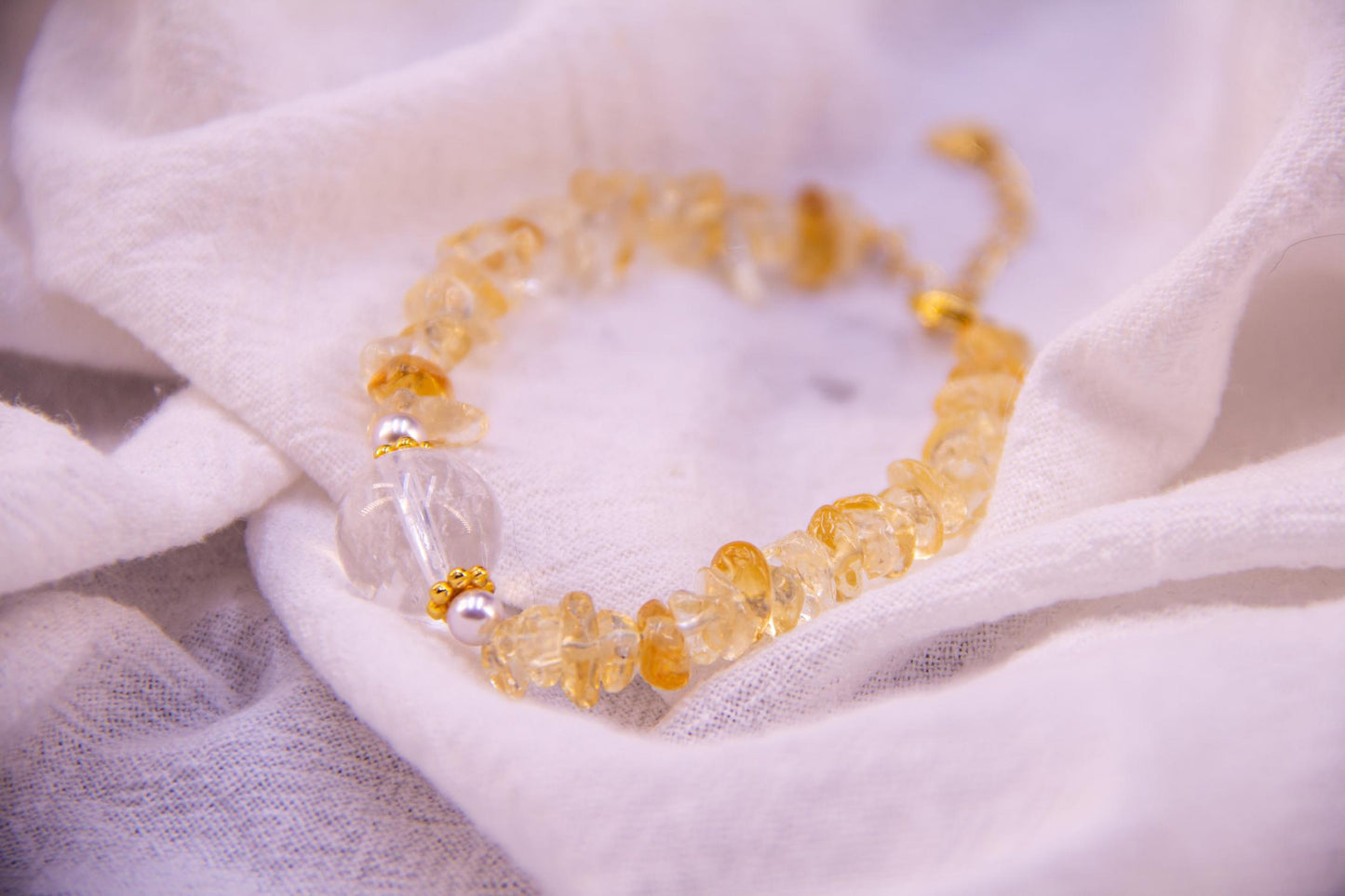 Citrine and Quartz Crystal Bracelet