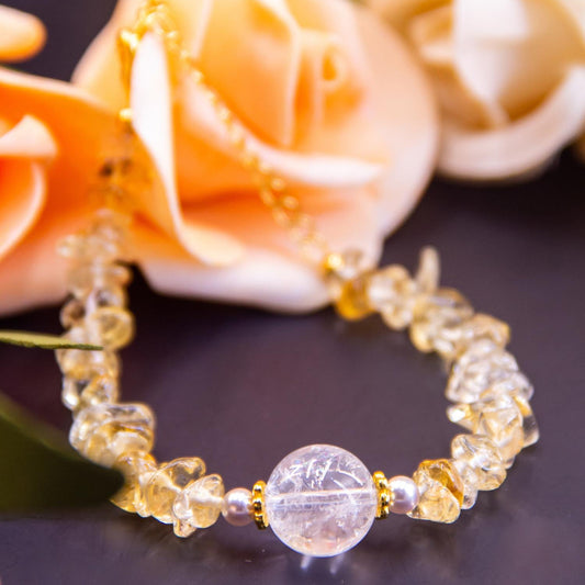 Citrine and Quartz Crystal Bracelet