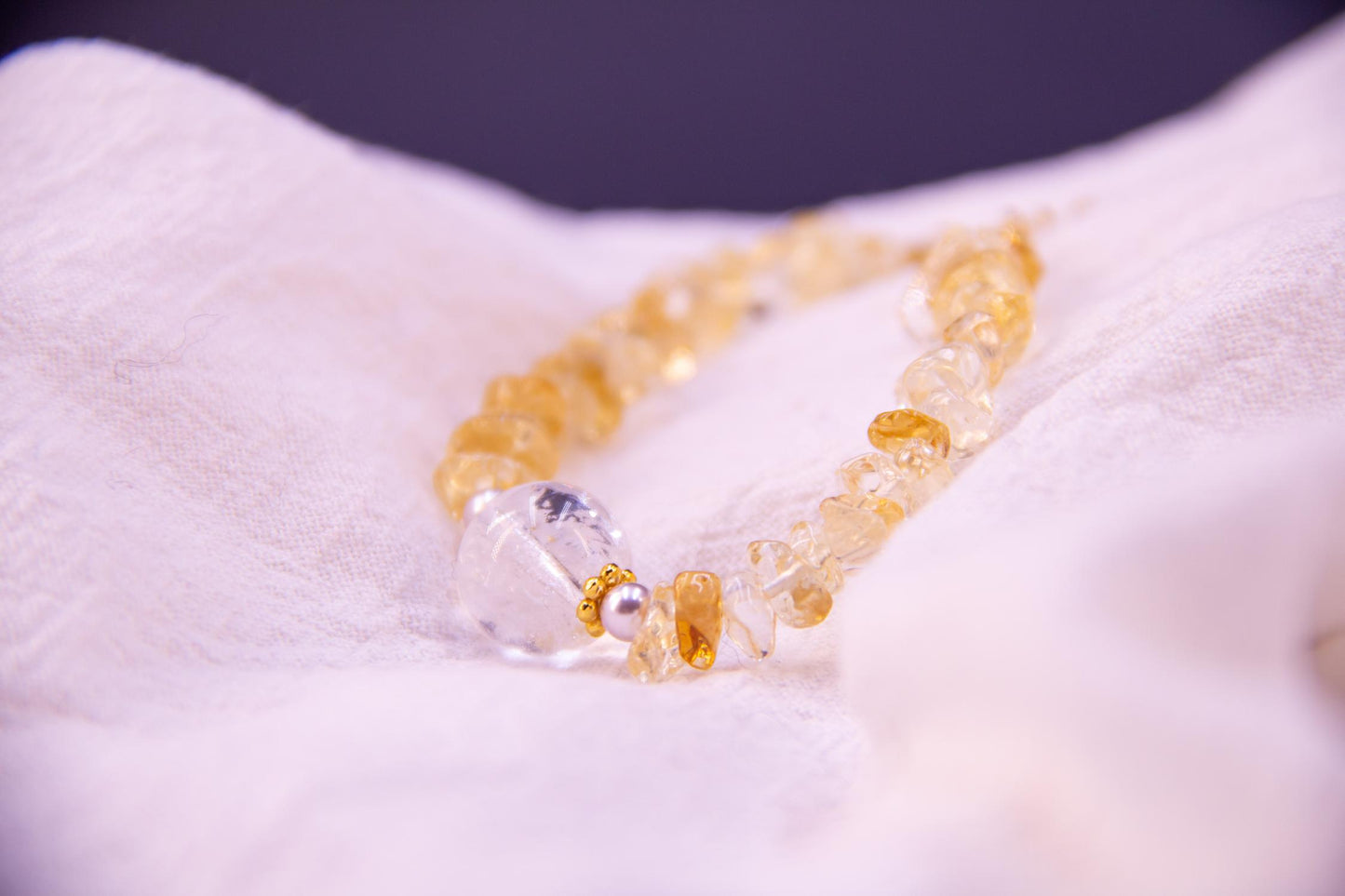 Citrine and Quartz Crystal Bracelet