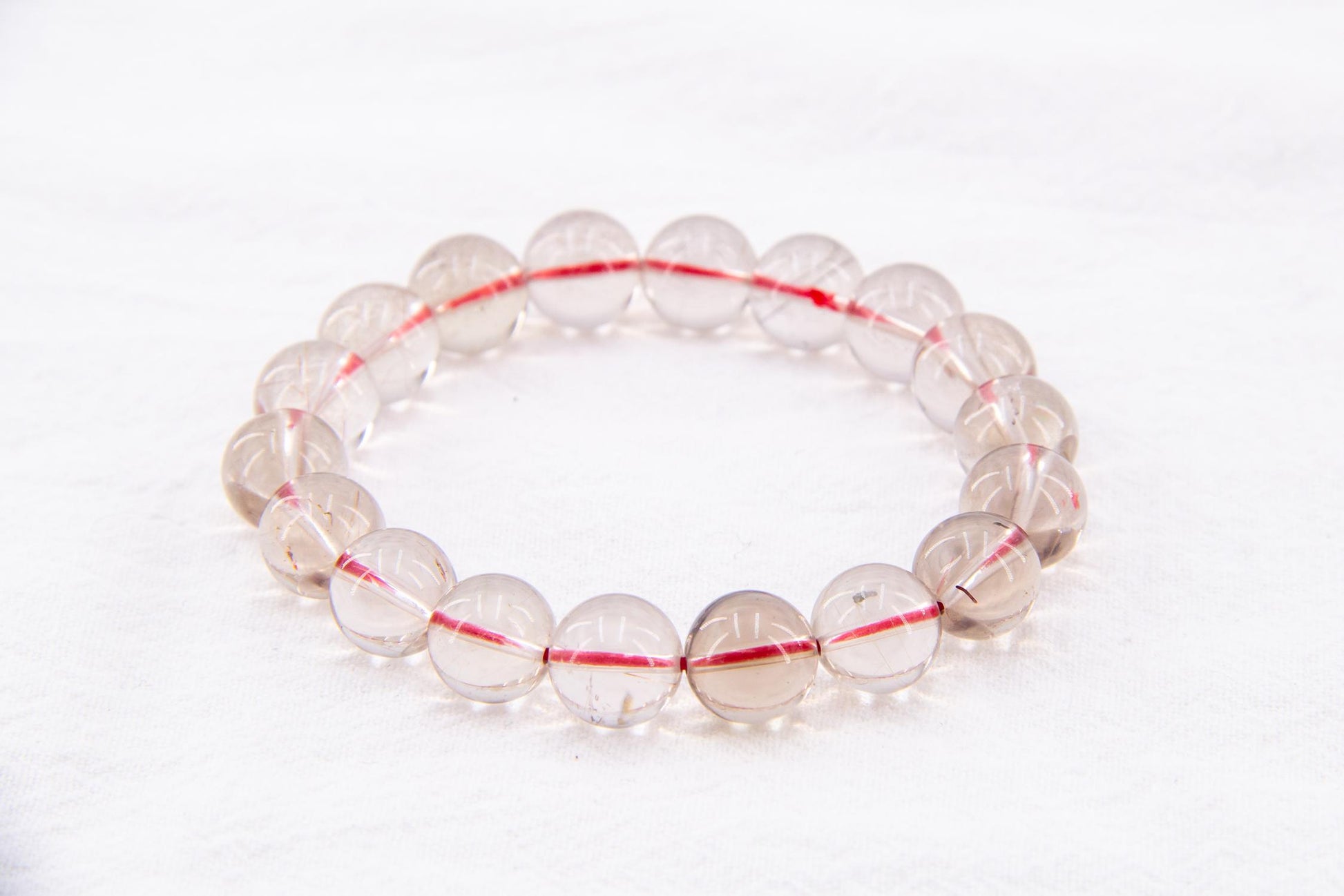 White Crystal Bracelet with Red Rope