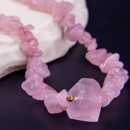 Rose Quartz Fragment Necklace