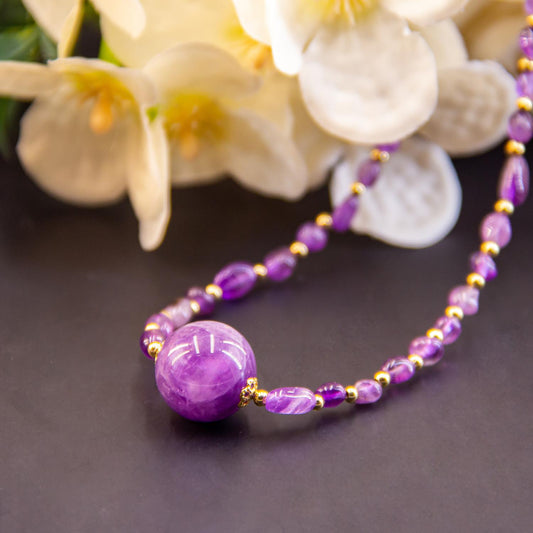 Natural Amethyst Necklace (Uruguayan Crystal)