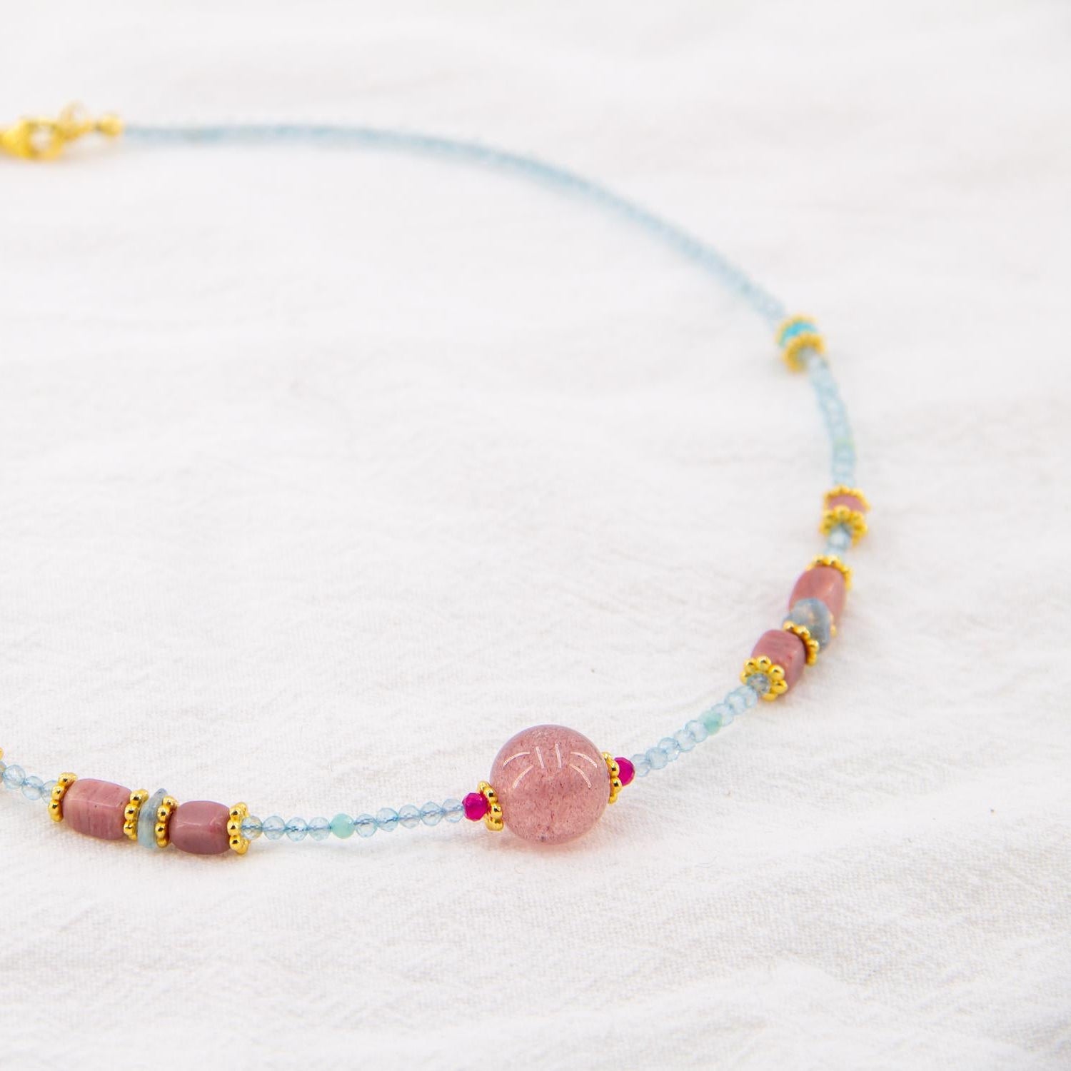 Aqua & Pink Gemstone Delight Necklace